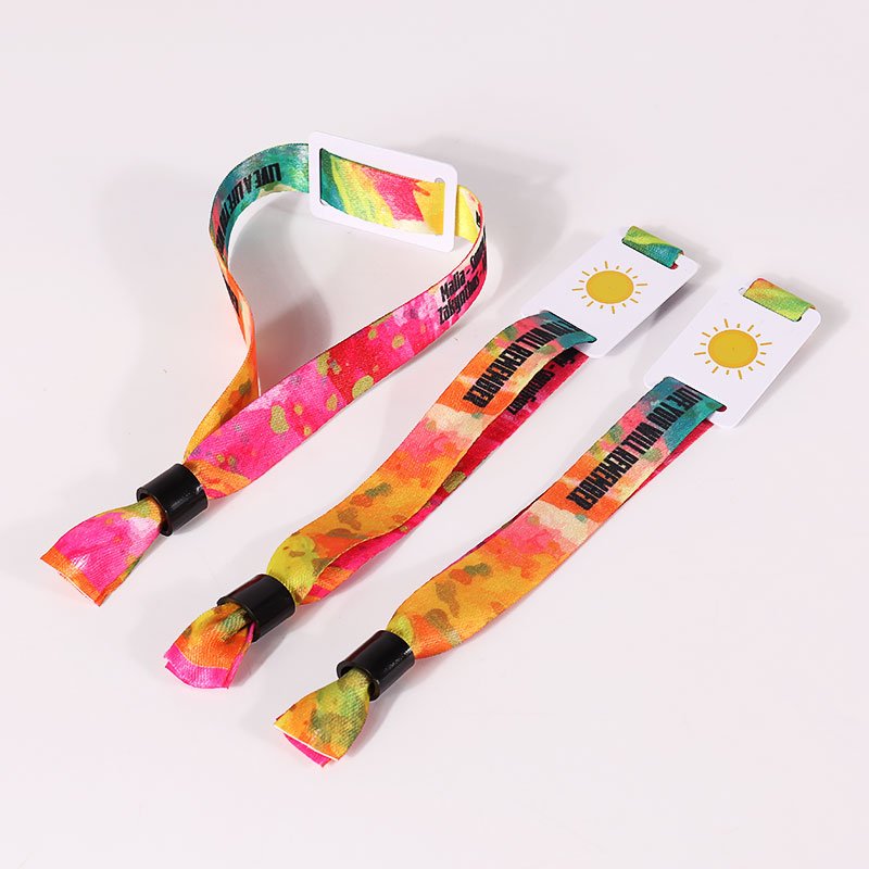 Custom RFID fabric wristbands with RFID tags and printed event designs