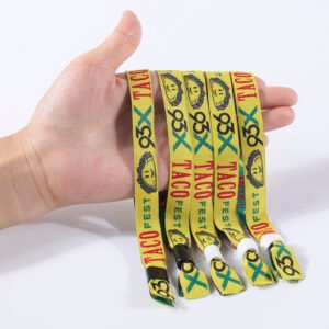 Custom logo fabric wristbands with colorful printing for events