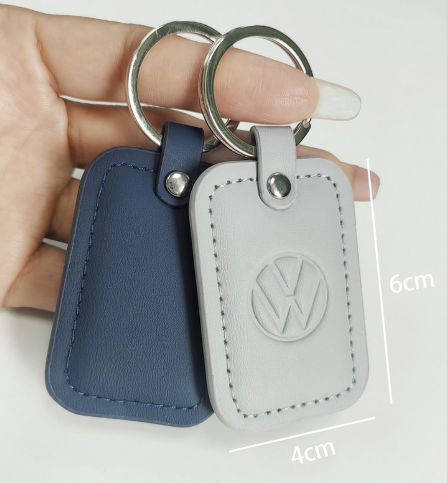 leather keychain with debossed logo